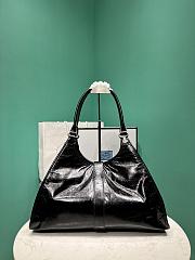 PRADA | Glossy Calfskin Large Tote Bag Black - 3