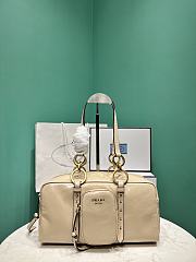 PRADA | Soft calfskin large slouchy shoulder bag beige - 1