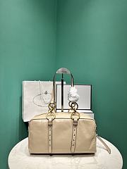 PRADA | Soft calfskin large slouchy shoulder bag beige - 4