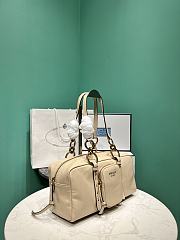 PRADA | Soft calfskin large slouchy shoulder bag beige - 3