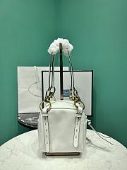 PRADA | Soft calfskin mini slouchy shoulder bag white - 6