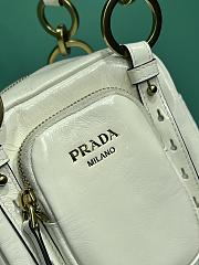 PRADA | Soft calfskin mini slouchy shoulder bag white - 2