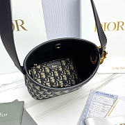 DIOR | Small Dior Médaillon Bucket Bag Blue Dior Oblique Jacquard - 5