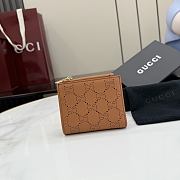 GUCCI | Small Perforated GG Wallet In Brown - 5
