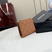 GUCCI | Small Perforated GG Wallet In Brown - 4