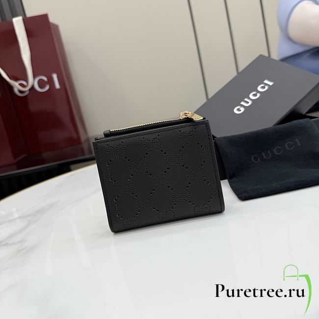 GUCCI | Small Perforated GG Wallet In Black - 1
