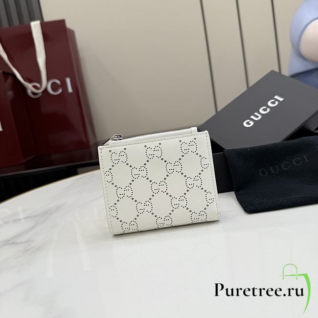 GUCCI | Small Perforated GG Wallet In White - 1