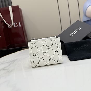GUCCI | Small Perforated GG Wallet In White