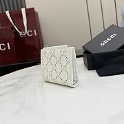 GUCCI | Small Perforated GG Wallet In White - 6