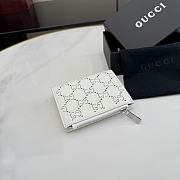 GUCCI | Small Perforated GG Wallet In White - 5