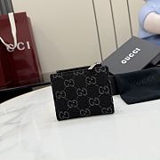 GUCCI | Small wallet with Gucci plaque black GG denim - 6