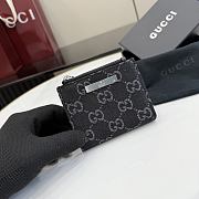 GUCCI | Small wallet with Gucci plaque black GG denim - 3
