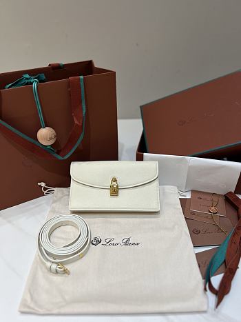 LORO PIANA | Extra Pochette Calfskin In Whisper White