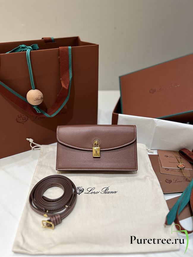 LORO PIANA | Extra Pochette Calfskin In Brown - 1