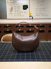 CHANEL | Top Handle Hobo Bag Dark Brown Grained Calfskin Gold Hardware - 5