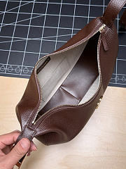 CHANEL | Top Handle Hobo Bag Dark Brown Grained Calfskin Gold Hardware - 2