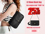LV Diane Black Supple Grained Leather M46386 24x9x15 cm - 1