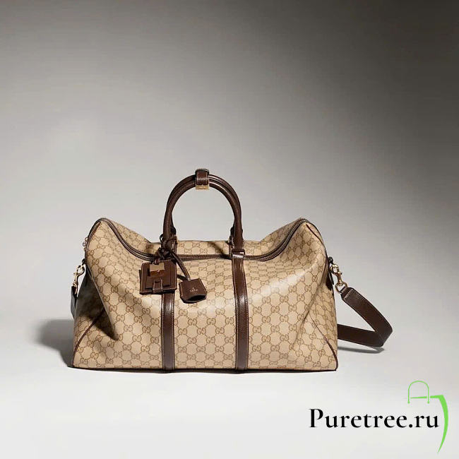 GUCCI | Essence Classic medium duffle bag sand and brown GG canvas - 1