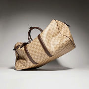 GUCCI | Essence Classic medium duffle bag sand and brown GG canvas - 5