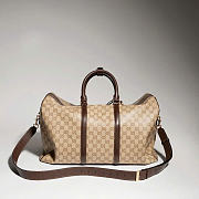 GUCCI | Essence Classic medium duffle bag sand and brown GG canvas - 4