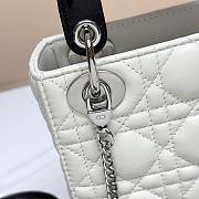 DIOR | Mini Lady Dior Bag with Chain caning in slatted and black - 5