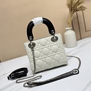 DIOR | Mini Lady Dior Bag with Chain caning in slatted and black - 3