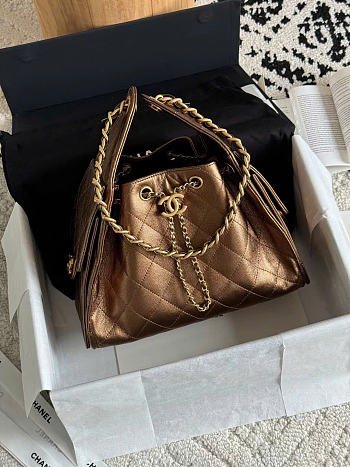 CHANEL |25 Small Metallic Bronze Caviar Quilted Bag
