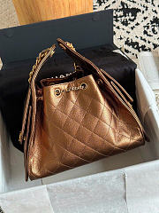 CHANEL |25 Small Metallic Bronze Caviar Quilted Bag - 5