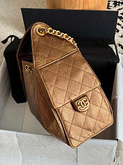 CHANEL |25 Small Metallic Bronze Caviar Quilted Bag - 4