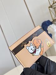 LOUIS VUITTON | Bosch Card Holder Beige with Monogram Pets pattern - 1