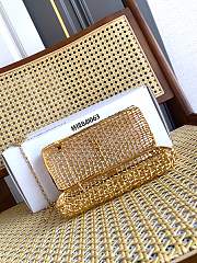YSL | Evening Small woven metal clutch in gold - 5