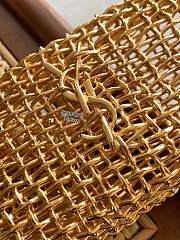 YSL | Evening Small woven metal clutch in gold - 4