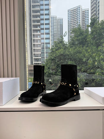 DIOR | Bolt Ankle Boot In Suede Black