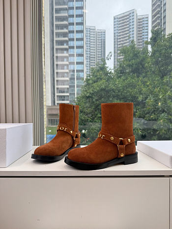 DIOR | Bolt Ankle Boot In Suede Brown