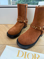 DIOR | Bolt Ankle Boot In Suede Brown - 6