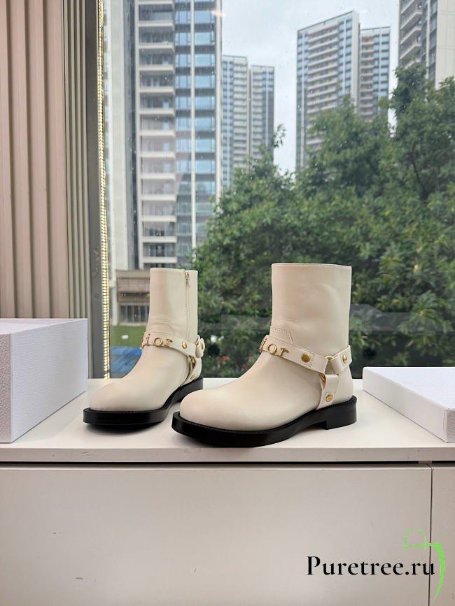 DIOR | Bolt Ankle Boot In Calfskin White - 1