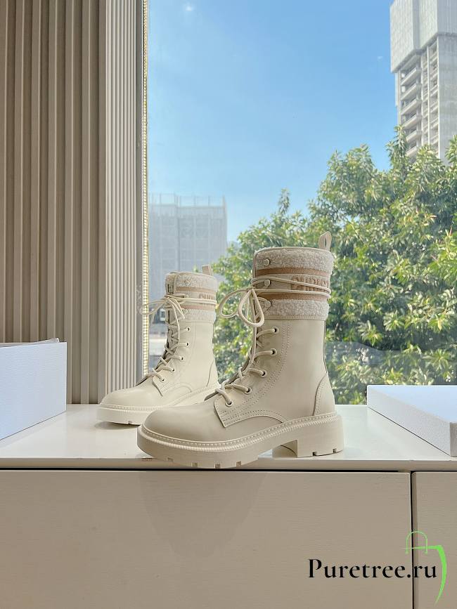 DIOR |  D-Major Ankle Boots  In White - 1