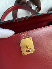 SALE | Hermes Kelly Box Leather Burgundy Size 28 cm - 4