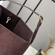 LOEWE | Medium Bilbao Chestnut Leather & Suede Bucket Bag Brown - 6