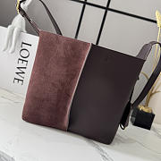 LOEWE | Medium Bilbao Chestnut Leather & Suede Bucket Bag Brown - 2
