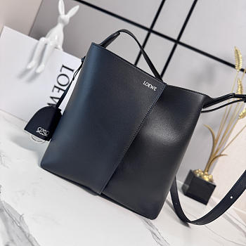 LOEWE | Medium Bilbao Chestnut Leather Bucket Bag Black