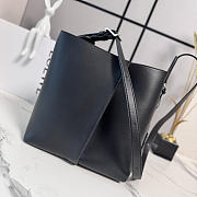 LOEWE | Medium Bilbao Chestnut Leather Bucket Bag Black - 5