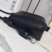 LOEWE | Medium Bilbao Chestnut Leather Bucket Bag Black - 3