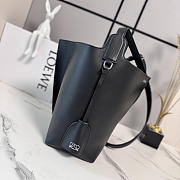 LOEWE | Medium Bilbao Chestnut Leather Bucket Bag Black - 4