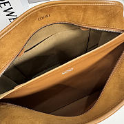 LOEWE | Large Amazona 180 bag in suede brown - 4