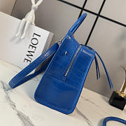 LOEWE | Large Amazona 180 in blue crocodile-embossed leather - 4