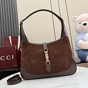 GUCCI | Jackie 1961 medium shoulder bag dark brown GG suede - 1