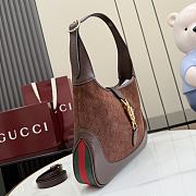 GUCCI | Jackie 1961 medium shoulder bag dark brown GG suede - 6
