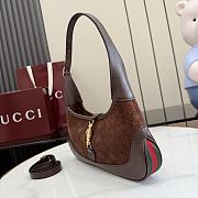 GUCCI | Jackie 1961 small shoulder bag dark brown GG suede - 3