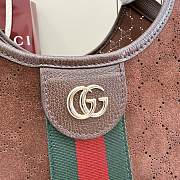 GUCCI | Giglio small tote bag in suede brown - 4